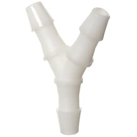 Value Plastics Y210-1  Y Tube Fitting with 200 Series Barbs, 1/16" (1.6 mm) ID Tubing, White Nylon, (25-Pack)