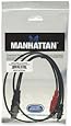 3 ft. USB 2.0 A Male to A Male and Mini-B 5-Pin Male Y Power Booster Cable for 2.5" External Hard Drives and Hubs, Manhattan 306041