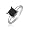 2.00cttw Natural Treated Black Princess-Cut Diamond (AAA-Clarity,Black-Color) Solitaire Ring in 14k White Gold.size 4.5