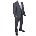 Milan Collection Grey Wool Single Breasted Self Stripe Suit