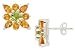 4 1/4 Carat Peridot and Citrine Sterling Silver Earrings