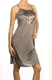 RN Convertible Sequin Front Dress in Stone