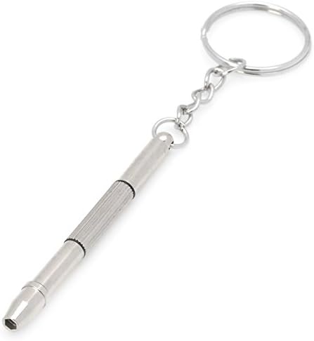 Energlite Mini Stainless Steel Multifunction Screwdriver Keychain - Silver