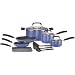 T-fal Signature Non-Stick 12-piece Cookware Set, Blue