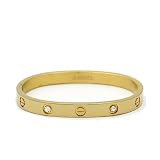 Yellow Gold Plated Screw Head Bangle