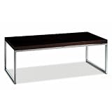 Espresso Veneer and Chrome Frame Coffee Table Espresso Top/Chrome Base