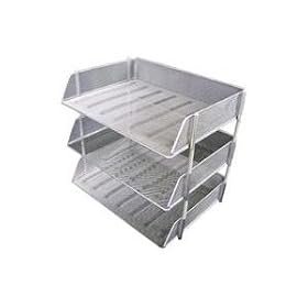 Mesh LetterTray Side Load Silver 10118