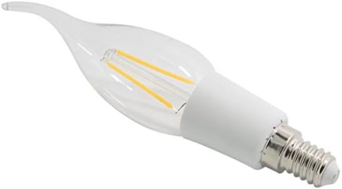 Shine-Co LED Candle light, Flame Tip Chandelier Bulb Vintage Filament bulb for Decoration with E14 Light Socket, 2W Soft White (2700K) to Replace 25W Incandescent Light