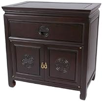 Great Price Best Quality - 22" Ming Formal Rosewood End Table Nightstand w/ Shou Symbol Blessing