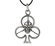 Clover Skull Pendant - Pewter - 2'' Height Clover Skull Pendant - Pewter - 2'' Height