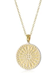 Anna Beck Designs "Lombok" 18k Gold-Plated Divided Medallion Necklace, 16" with 3" Extender
