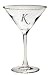 Culver Inc., Monogram K 2 Piece Martini Glass Set