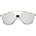zeroUV - Modern Fashion Metallic Frame Color Mirrored Lens Pantos Aviator Sunglasses