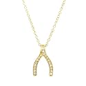 Sex and the City Style Wishbone Necklace - Gold