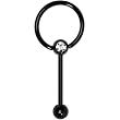 Black Electro Titanium Door Knocker Barbell Tongue Ring