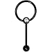 Black Electro Titanium Door Knocker Barbell Tongue Ring