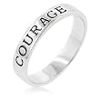 White Gold Rhodium Bonded to .925 Sterling Silver Base Metal Courage Ring in Silvertone - Size: 5-10