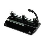 32-Sheet high-capacity lever action adjustable hole punch, 11/32 dia., black