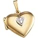 14K Yellow Gold Heart Design Diamond Locket (0.10 ctw, G-H, SI1)