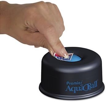 AquaBall Floating Ball Envelope Moistener, 1 1/4" x 1 1/4" x 5 3/8", Black, Blue