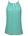 ZENNESSA's Womens Scoop Neck Pleated Front Fitted Chiffon Cami Tank Tops