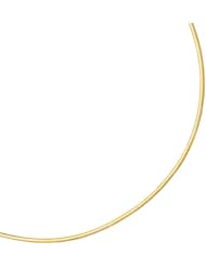 14K 07" Yellow Gold 3.0mm Polish Diamond Cut Classic Omega Bracelet With Box Catch