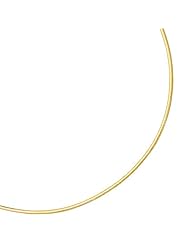 18" 14K Yellow Gold 3.0mm (1/8") Polish Diamond Cut Classic Omega Necklace w/ Box Catch