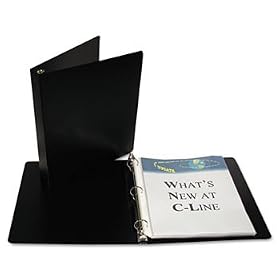 Recycled Round Ring Binder, 1 Capacity, 175 Sheet Capacity, Black