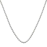 14 Karat White Gold Shiny Ball Chain (1 mm Thick, 18 inch)