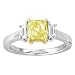 1.12ct Natural Fancy Yellow Three Stone Diamond Engagement Ring IF GIA Certificate - 5