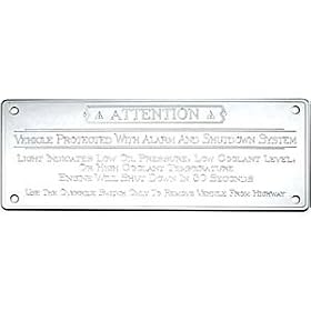 Kenworth Shutdown Override Plate, Stainless Steel
