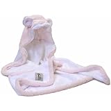 Little Giraffe Luxe Towel with Ears, 41" X 24", Pink