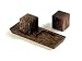 Front of the House Palm Wood Natural Square Salt and Pepper Shakers with Tray 3-pc.