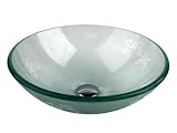 Fontaine Frosted Butterflies Glass Vessel Bathroom Sink - FSA-VS-BN6056