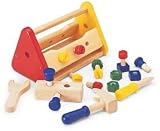 Wooden Tool Box Bench Hammer Nuts Pegs Bolts Kids TOY Play Handyman