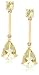 14k Yellow Gold Olive Quartz Drop Earrings