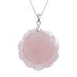 FOJO's Carved Rose Quartz Rose Pendant
