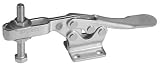 De-Sta-Co Horizontal Handle Hold-Down Clamp, U-bar, Flange base, w/500 lbs. cap., Stain. Steel (1 Each)