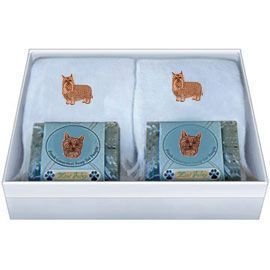 Double Gift Box with Yorkie Soap and Towel