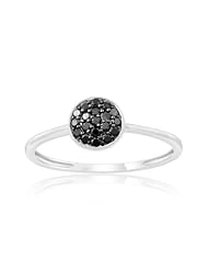 0.20 Cts Black Diamond Ring in 10K White Gold