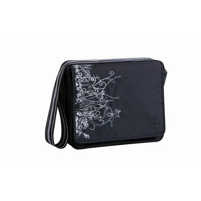 Lassig Messenger Diaper Bag, Vertical Black