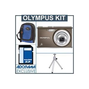 Olympus FE-4020 14 Megapixels Digital Camera Kit, - Gray - with 4GB SD Memory Card, Camera Case, Table Top Tripod
