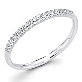 14K White Gold Pave Set Round-cut Diamond Matching Band (0.1 CTW., G-H Color, SI1-2 Clarity)