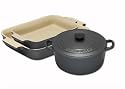 Le Creuset Cast Iron and Stoneware Gift Set, 3 Piece, Granite