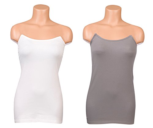 Undercover Mama Nursing Tank White & Grey 2 Pack - Perfect Maternity Undershirt