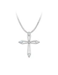 Opal And Diamond Cross Pendant Necklace: Faiths Inspiration by The Bradford Exchange