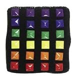 Terry Cloth Wristband Metal Rainbow Studs Gay Pride