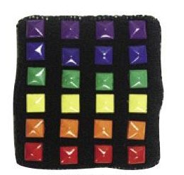 Terry Cloth Wristband Metal Rainbow Studs Gay Pride