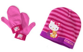 Pink Hello Kitty Toddler Winter Hat & Gloves