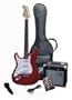 SX RST 3/4 LH CAR Red Left Handed Short Scale Guitar Package with Amp, Carry Bag and Instructional DVD